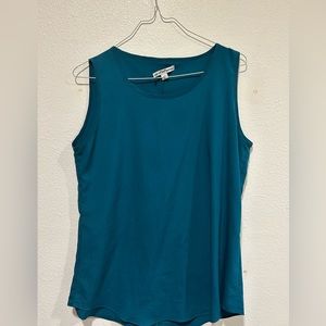 Teal blue poly tank top
